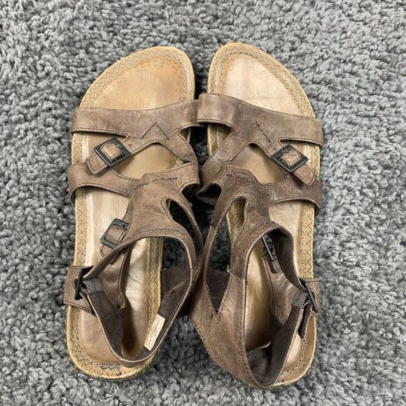 Merrrell Women Leather Sandals Gladiator Boho Brown Sz 6 - Picture 6 of 8